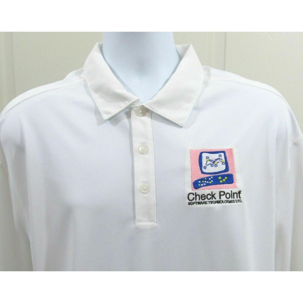Nike Golf Shirt Men's XL White Dri-Fit w\ Check Point Logo NWT polo Extra Large